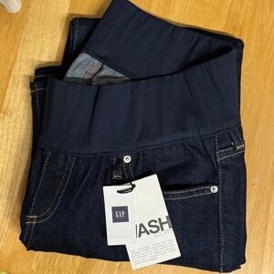 Gap Jeans Maternity Long & Lean Bootcut 2 Short Dark Low Rise Demi Panel NWT